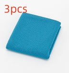 Cooling sports towel — Sky blue 3pcs-30x100cm-Opp bag; 3 sky-blue 30 × 100 cm cooling towels