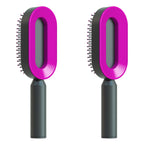 Air-cushion hairbrush — Set M; 2 black-and-purple air-cushion brushes