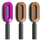 Air-cushion hairbrush — Set U; 3 air-cushion brushes: 1 black-and-purple + 2 black-and-gold