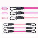 Ankle resistance training kit — Pink 3 Tubes 10 To 30 Pounds; 3 resistance tubes only