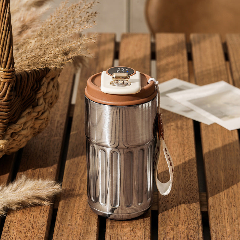 Temperature-display bottle — Antique Silver Coffee-450ml; 1 temperature-display bottle in your selected color and capacity