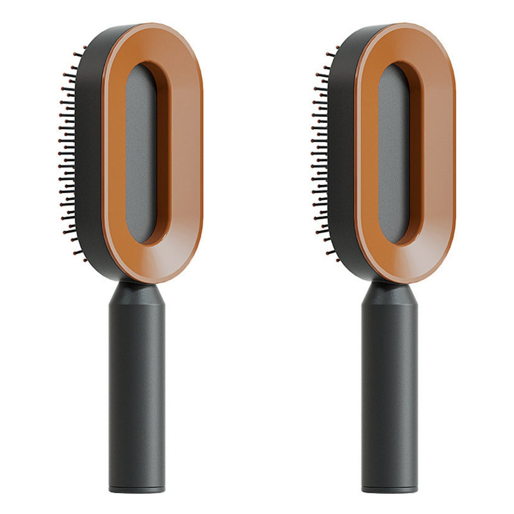 Air-cushion hairbrush — Set J; 2 black-and-gold air-cushion brushes