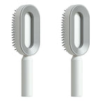 Air-cushion hairbrush — Set L; 2 white air-cushion brushes