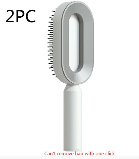 Air-cushion hairbrush — Elegant white 2PC; 2 white air-cushion brushes