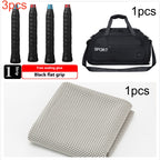Cooling sports towel — Gray set-30x100cm-OPP bag; 1 grey 30 × 100 cm cooling towel + 1 black gym bag + 3 black racket-grip tapes
