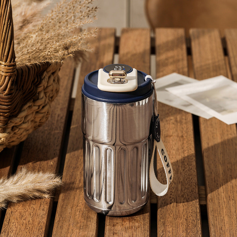 Temperature-display bottle — Antique Silver Blue-450ml; 1 temperature-display bottle in your selected color and capacity