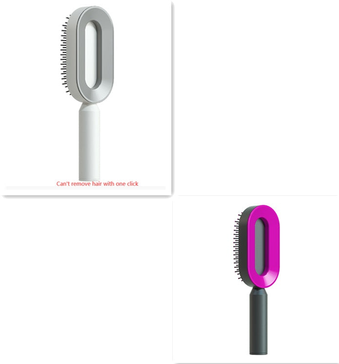 Air-cushion hairbrush — Set1; 2 air-cushion brushes: 1 white + 1 black-and-purple