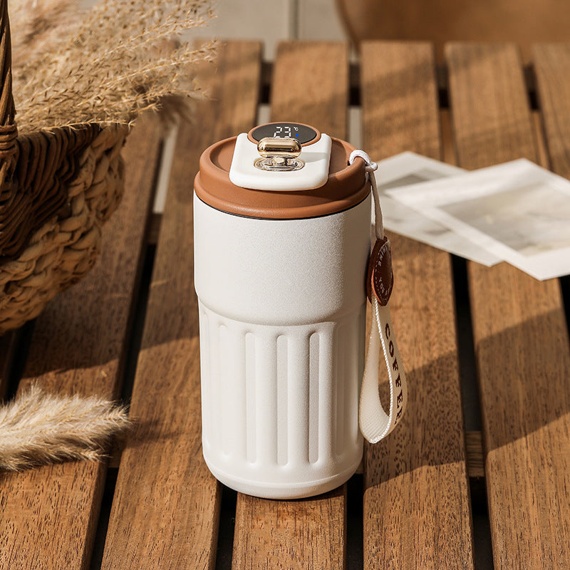 Temperature-display bottle — Fog White Coffee-450ml; 1 temperature-display bottle in your selected color and capacity