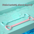 Figure-eight resistance band — supplier detail and usage photo