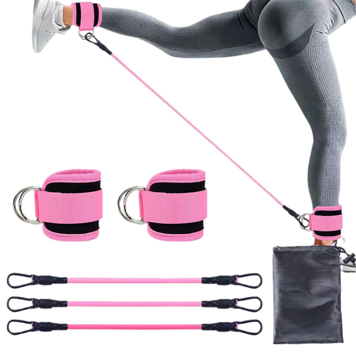 Ankle resistance training kit — supplier detail and usage photo