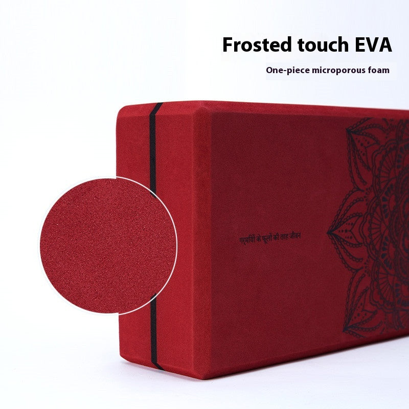 Foam yoga block — supplier detail and usage photo