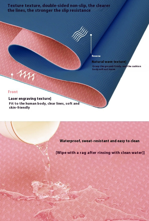 Two-tone movement mat — supplier detail and usage photo