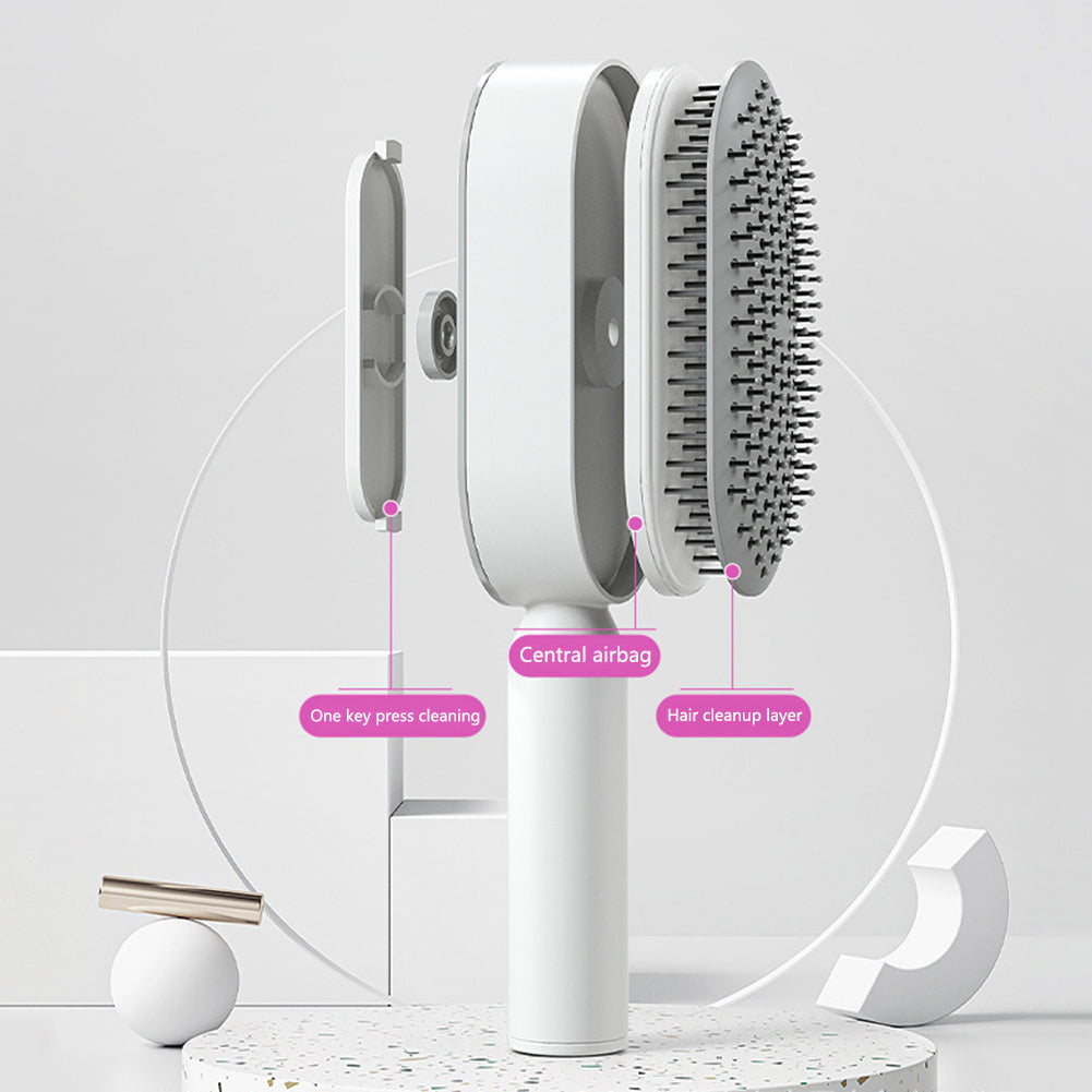 Air-cushion hairbrush — supplier detail and usage photo