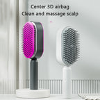 Air-cushion hairbrush — supplier detail and usage photo
