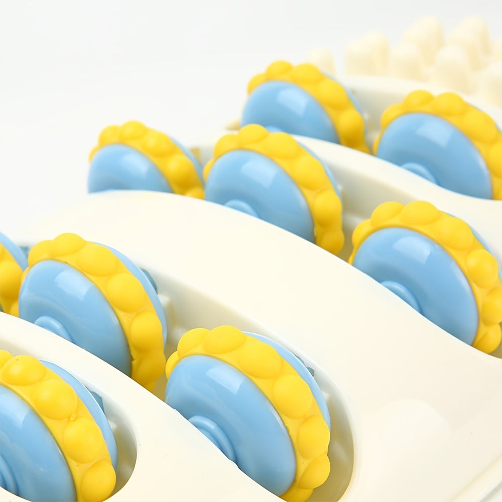 Dual foot massage roller — supplier detail and usage photo