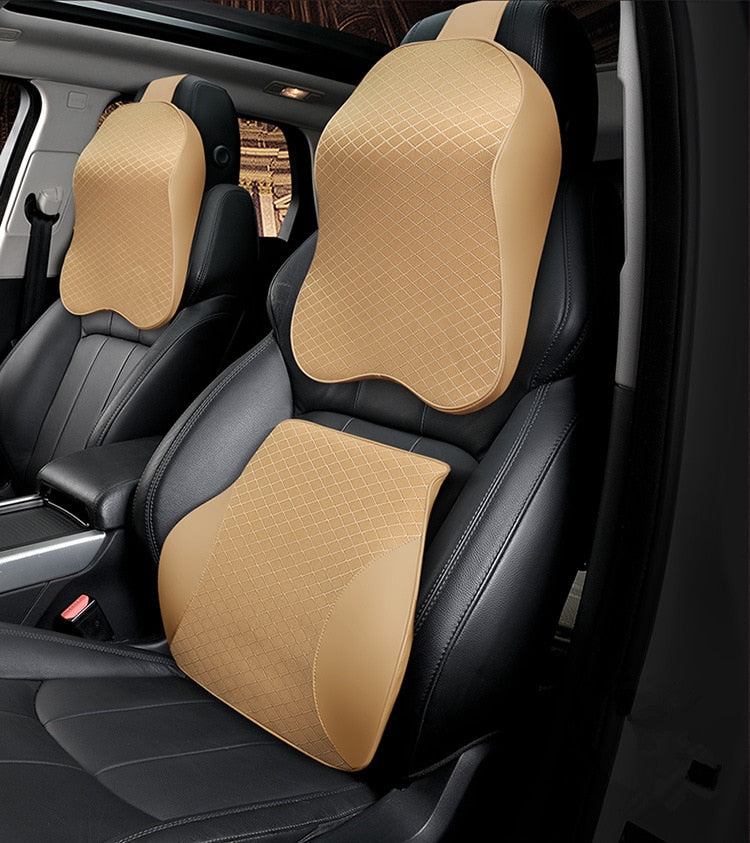 Memory-foam seat cushions — supplier detail and usage photo