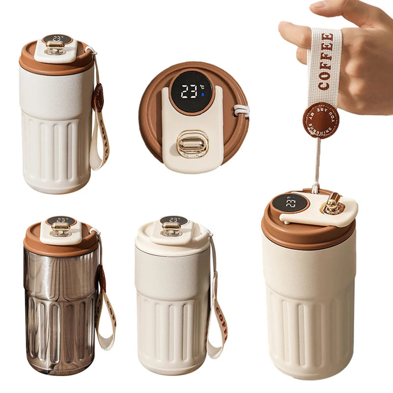 Temperature-display bottle — supplier detail and usage photo