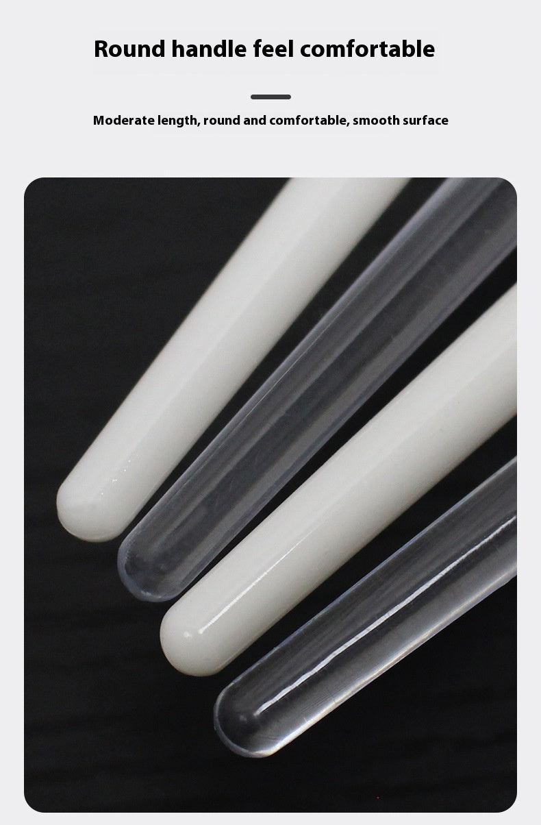 Fan applicator brush — supplier detail and usage photo