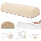Half-round foam support pillow — supplier detail and usage photo