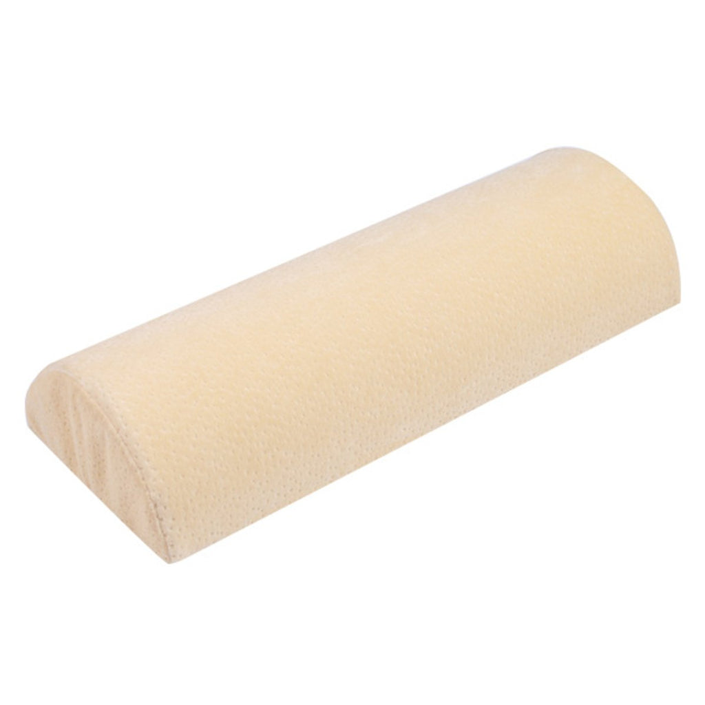 Half-round foam support pillow — supplier detail and usage photo