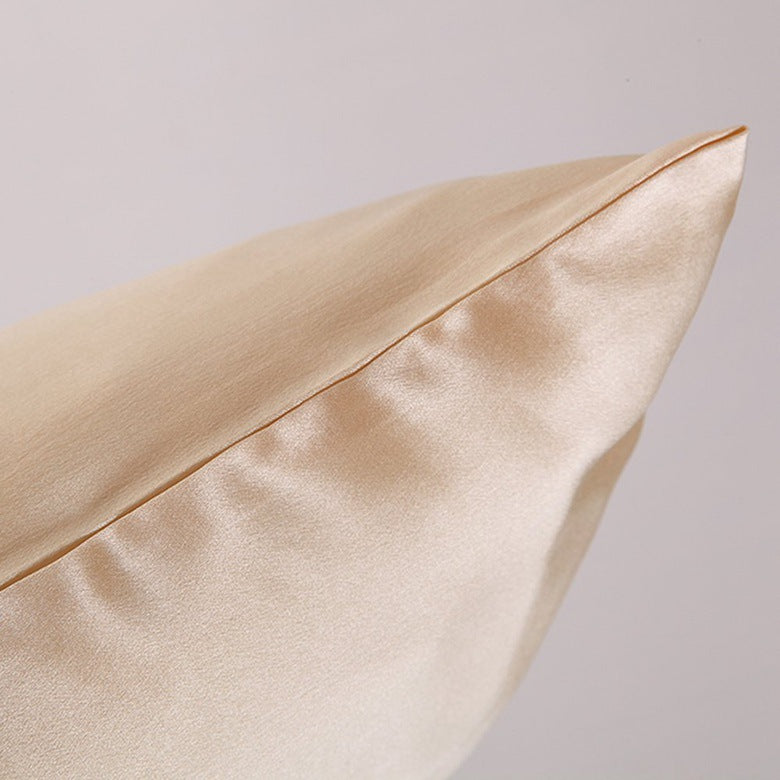Satin-feel everyday pillowcase — supplier detail and usage photo