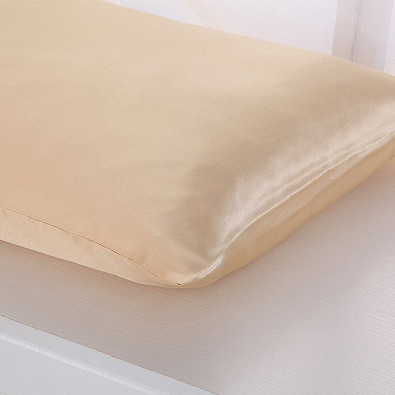 Satin-feel everyday pillowcase — supplier detail and usage photo