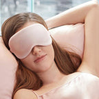 Satin-feel eye mask — supplier detail and usage photo