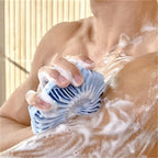 Silicone body scrubber — supplier detail and usage photo
