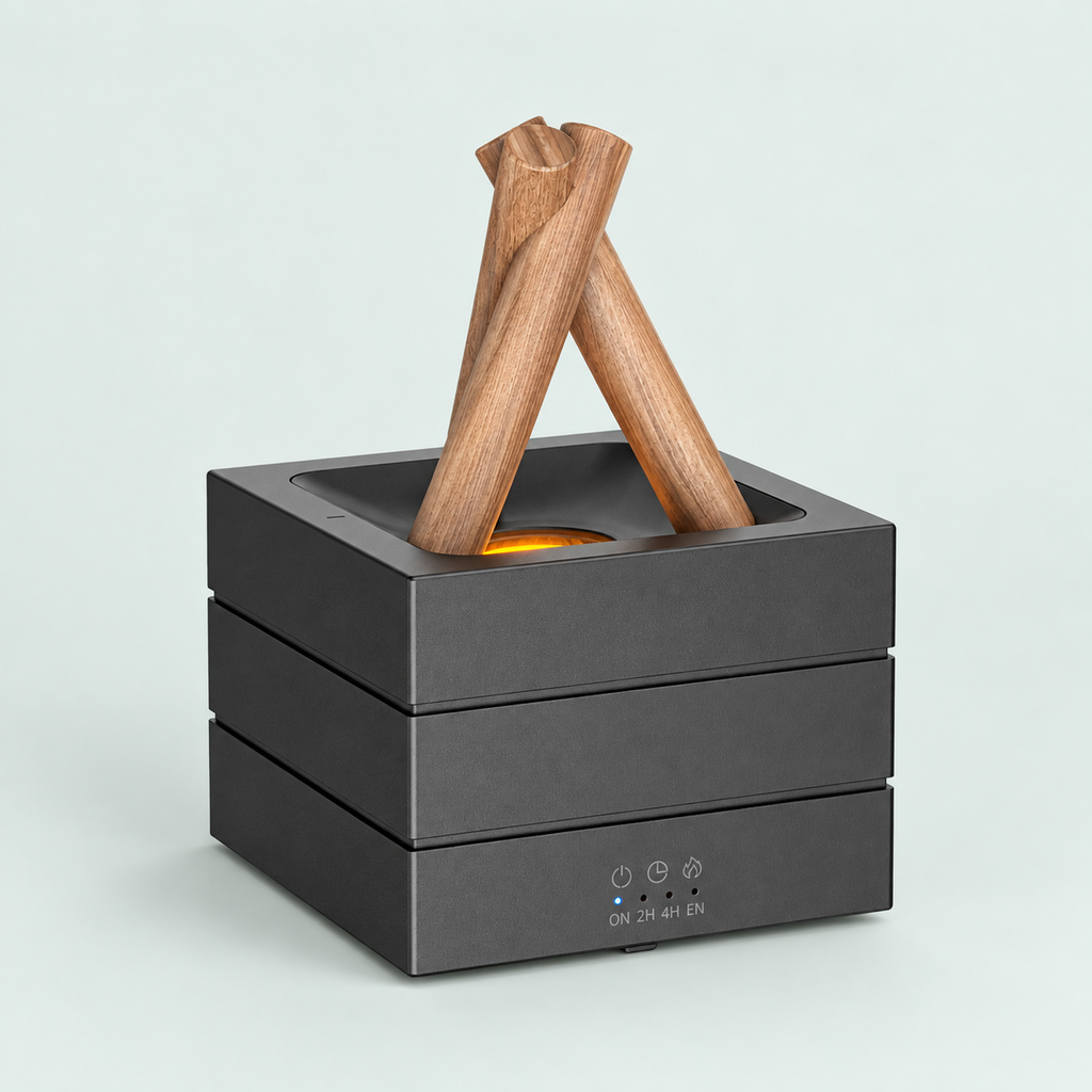 Desktop mist diffuser — representative option in a coastal studio setting; choose options for exact contents.