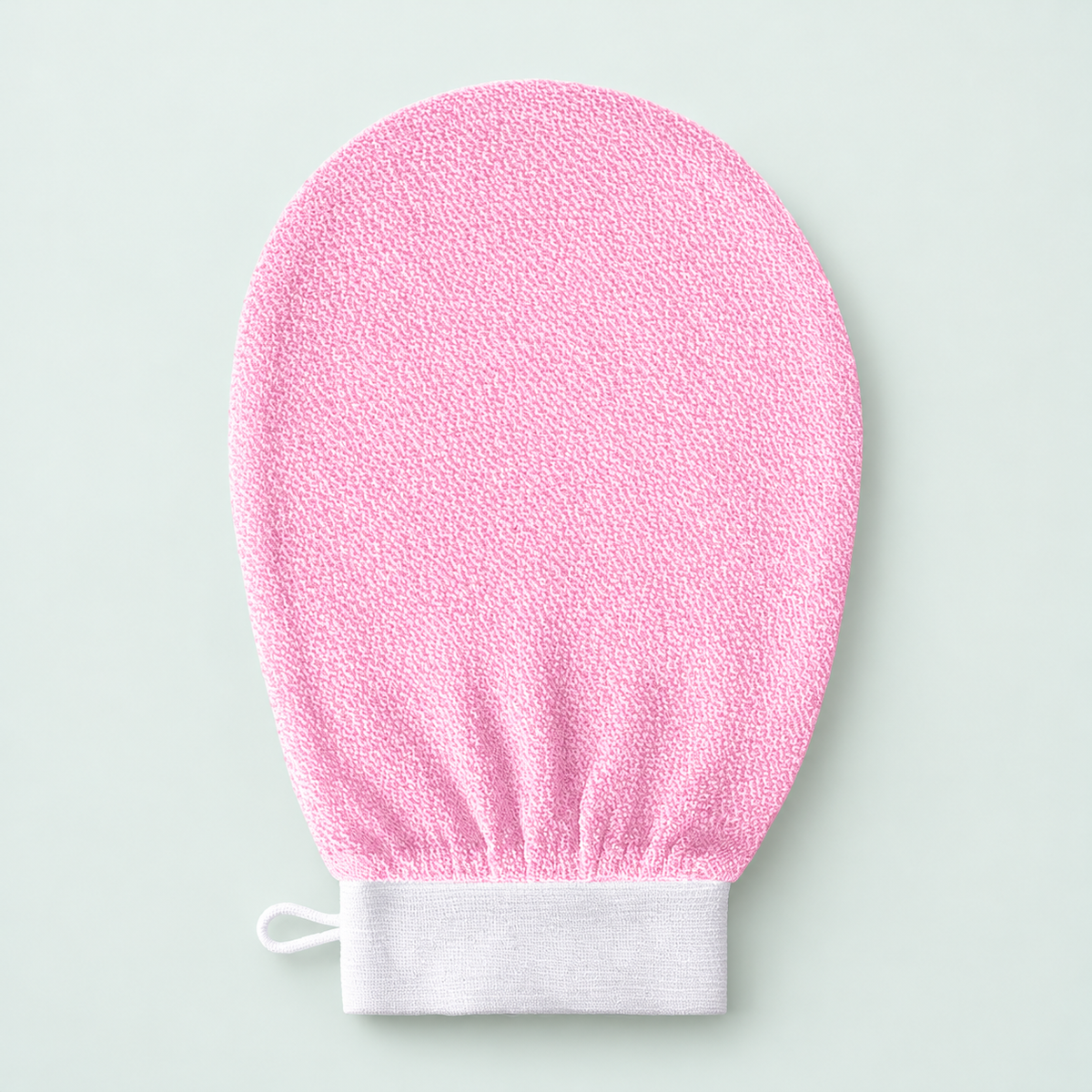 Exfoliating bath mitt — representative option in a coastal studio setting; choose options for exact contents.