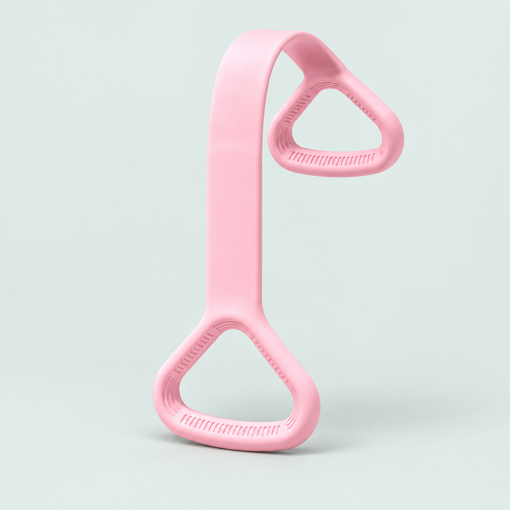 Figure-eight resistance band — representative option in a coastal studio setting; choose options for exact contents.