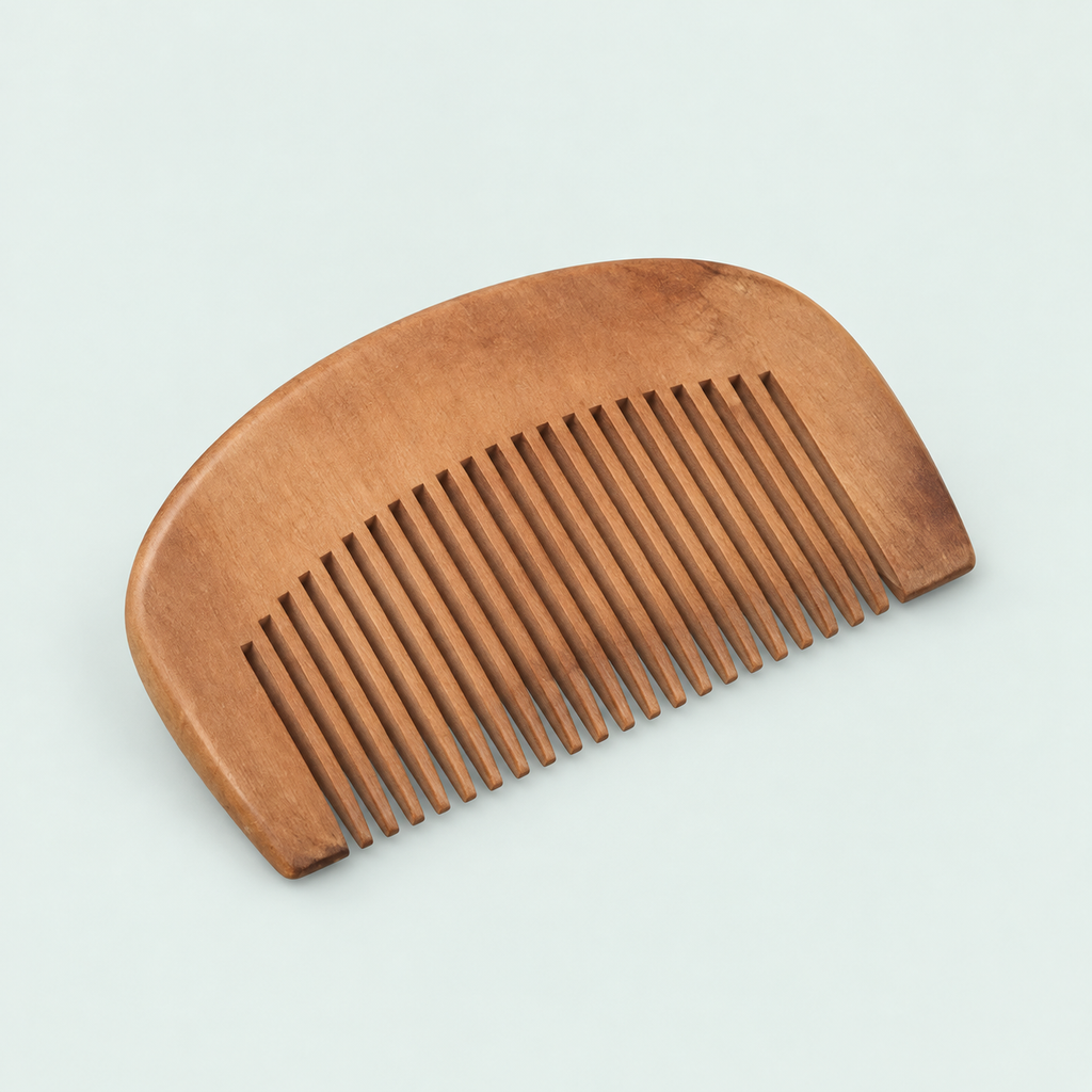 Pocket wood comb — representative option in a coastal studio setting; choose options for exact contents.