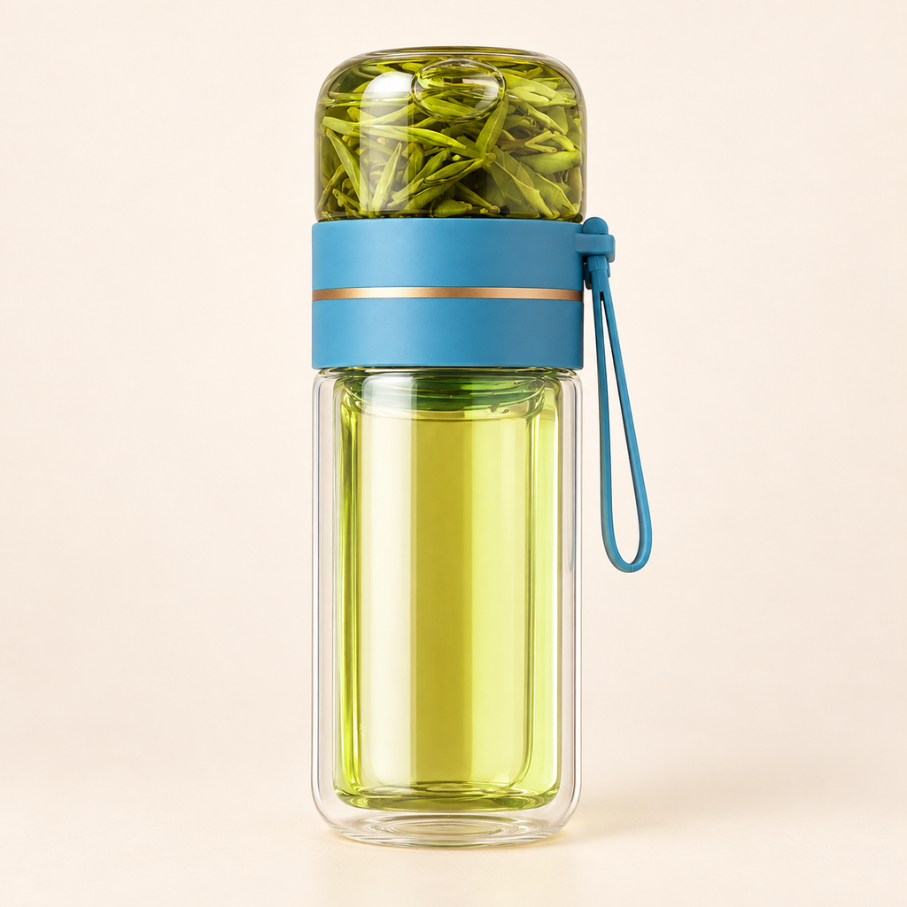 Glass tea-infuser bottle — clean reverse view — CJHS138516913MN