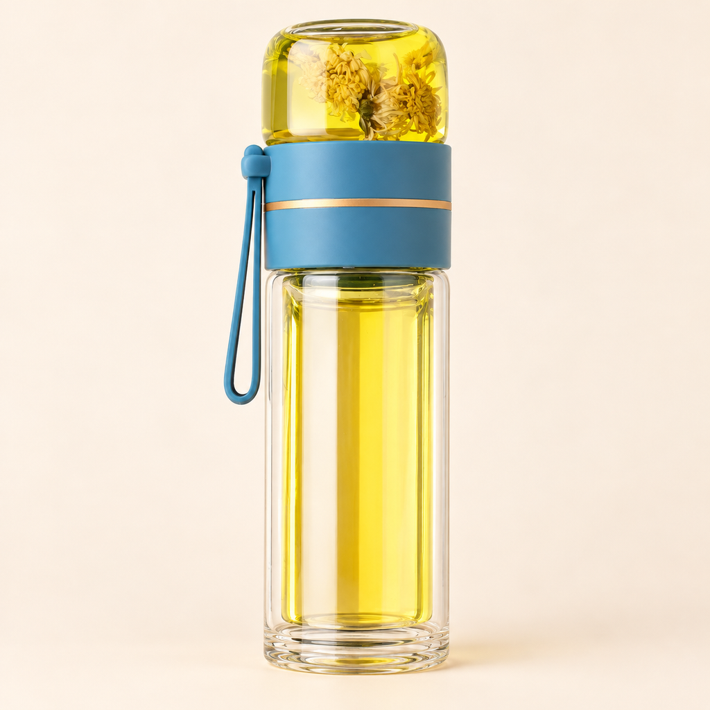 Glass tea-infuser bottle — clean reverse view — CJHS138516914NM